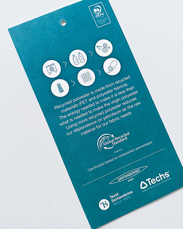 Carton label Reycled Polyester - Image 2